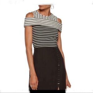Derek Lam 10 Crosby Ponte Cold Shoulder Top